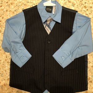 Boys vest, shirt, pants and tie combo.